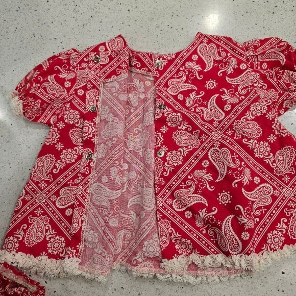 Paulyne of Arizona 3 pc Set Red Bandana Print size medium - Picture 6 of 9